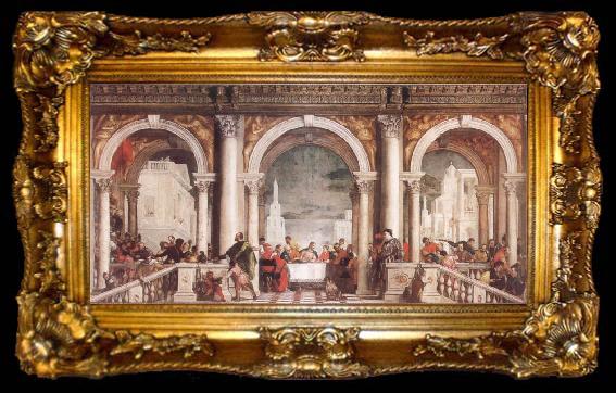 framed  VERONESE (Paolo Caliari) Feast in the House of Levi, ta009-2